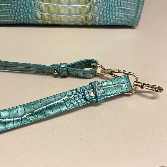 🔥🔥🔥NEW Brahmin Ombre Melbourne Croc Embossed Leather Satchel Shoulder Bag - Picture 4 of 16